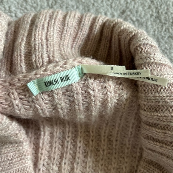 Kimchi Blue blush pink chunky sweater wrap front size S - Picture 4 of 6